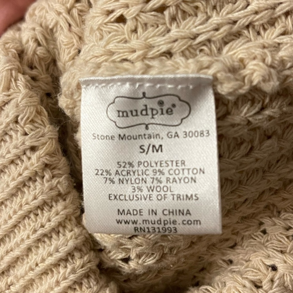 Mudpie Kara Boho Knit Button Front V-Neck Casual Neutral Cardigan Cream S/M - Picture 6 of 7